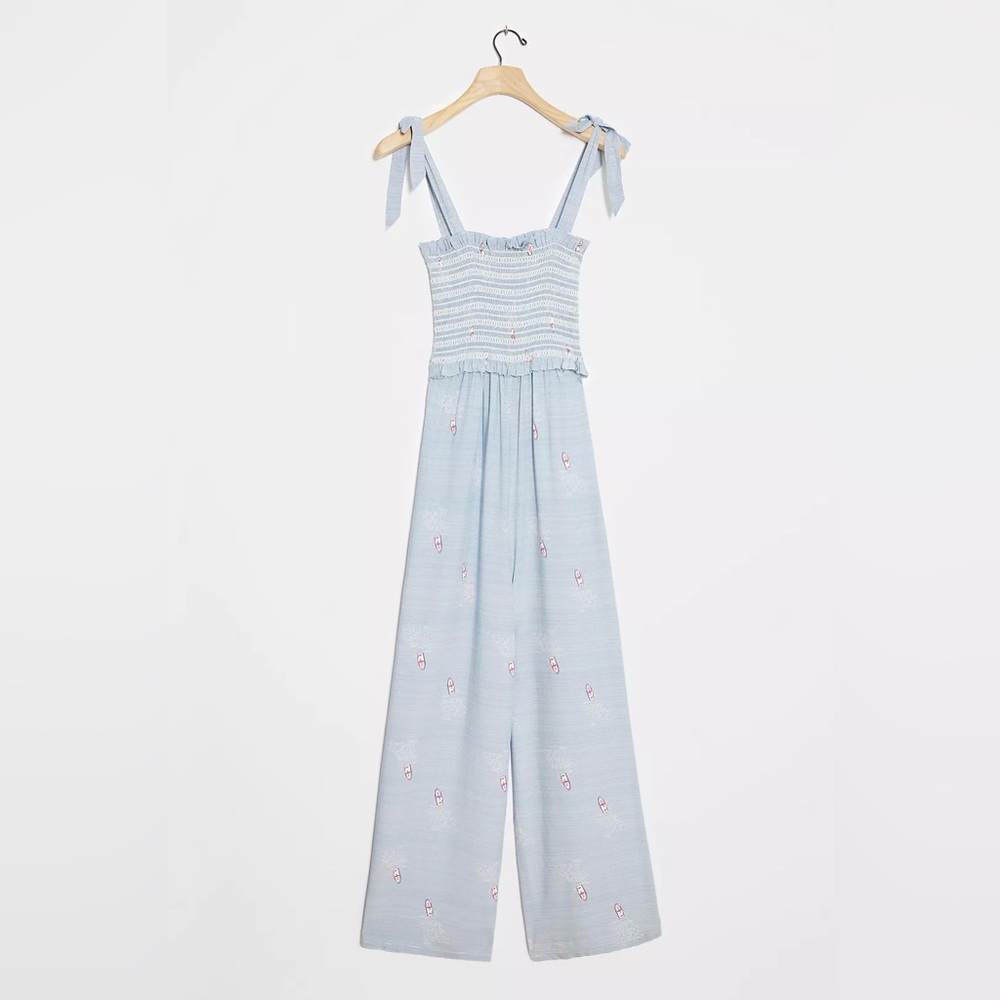 Anthropologie Corey Lynn Calter Sea Legs Smocked Jumpsuit